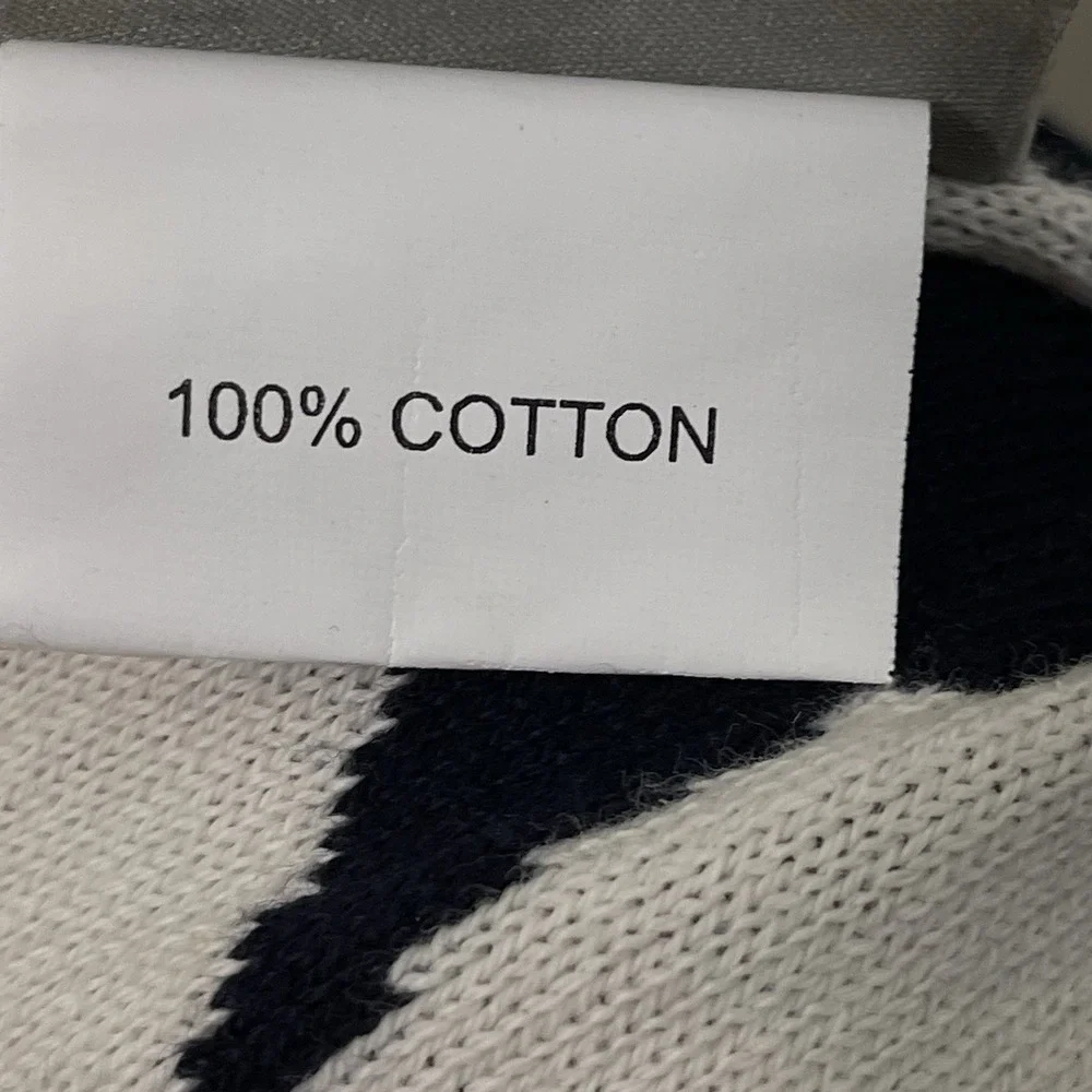 Frolics Kids Collection 100% Cotton Knit Star Blanket Navy White Reversible Soft